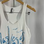 Cotton Heritage Large Las Vegas Beach Tropical Vacation Tank Top Flowy Loose White Photo 6