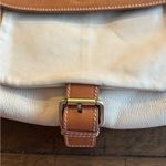 Marco Buggiani Italy cream tan leather messenger bag Photo 13