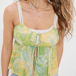 American Eagle  Y2K Tie Front Baby Doll Top sz XL Photo 0