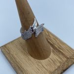 Angel Wings Pave Set CZ Sterling Silver Ring Size 8 Photo 2