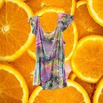 Bisou Bisou  Sleeveless Blouse‎ Blue/Yellow/Pink Size LG Photo 2