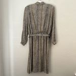 Leslie Fay Vintage  Belted Animal Print Dress Size 16P Button Up Photo 1