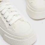 Cream Platform Sneakers with Chunky Sole and Lace Photo 4