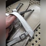 BCBGeneration BCBG flat sandal with silver bar size 8.5 white snakeskin strap Photo 5