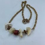 Mother of Pearl metal wood beaded choker. White Photo 1