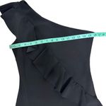 Betsy and Adam  One Shoulder Ruffle Gown Women's Black Size 4 Photo 4