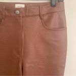 Wilfred EUC Brown Vegan Leather Snake Skin Print High Rise Straight Pants 6 Photo 5