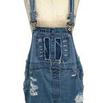 Furst of a Kind Distressed Denim Medium Wash Overall Dress Shortalls Size Medium Photo 0