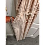 Splendid Collection Peach & Beige Sleeveless Drawstring Maxi Sundress Dress S Photo 4