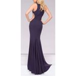 Jovani Full Length Long Dress Prom Formal Illusion Cut-Out Sleeveless Gunmetal M Photo 1