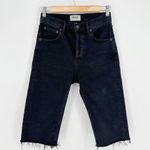 AGOLDE Carrie Skinny Bermuda Denim Shorts in Stunner Wash Black Women's 24 Photo 2