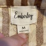 EMBERLEY BROWN VERTICAL STRIPE BUTTON FRONT MIDI SKIRT Size M Photo 1