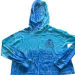 Women’s size small cropped tie dye Santa Barbara Collection thin hooded top‎ Blue Photo 1