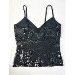 Saks 5th Avenue Saks Fifth Ave Glam Black Silk Sequin Camisole Top Spaghetti Strap Party Evening Photo 4