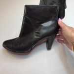Adrienne Vittadini  Black Leather Ankle Boots Block Heel Chic Trendy Zip Size 8M Photo 1