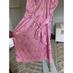 India Boutique Mini Dress Metallic Tie Back Halter Festival Summer Wedding Event Pink Photo 5