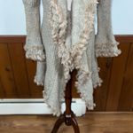 Funky K. Jordan Fur Trim Drape Cardigan! Tan Photo 1
