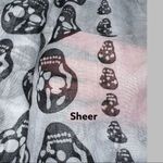 BP  brand sheer pale gray with black skull design scarf/ wrap Photo 4