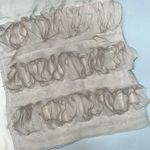 Multiples NWT Size L Tan Linen Blend Ribbon Chiffon Trim Open Front Coat Jacket Photo 4