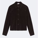 Leset Sophie Boxy Button Down Corduroy Ribbed Brown Photo 1