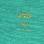 Belle Kim Gravel Ruched Sleeve Top Womens M Teal Green Casual Boho Minimalist Size M Photo 5