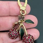 Juicy Couture Retired Pavè Red Cherry Charm Enameled Leaves With Box 16g Photo 11