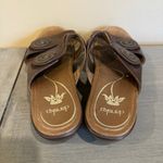 Dansko Donna Coffee Swirl Sandal Wedge Heel Platform Slide Open Toe Leather 40/9 Brown Photo 1