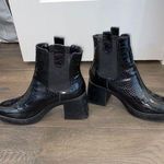 Nasty Gal Platform Croc Square Toe Heeled Ankle Boots Photo 1