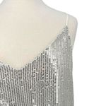 Vine & Love Silver Sequin Sleeveless Party Night Out Tank Top Size Medium NWT Photo 3
