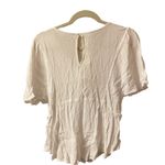 ZARA  WHITE FLUTTER SLEEVE LACE UP TOP Photo 3