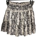 Altar'd State XS Snake Print Smocked Waist Ruffle Mini Skirt Boho Chic Photo 2