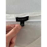 Talbots Top Women's Large White Striped Linen Fringe Nautical Beachy Coastal Photo 2