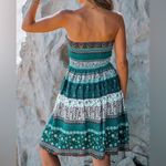 Cupshe Woman’s Paisley Smocked Tube Strapless Mini Sundress Size XL Resort Wear Photo 1