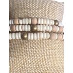 Noonday Boho Wrap Beaded Bracelet Gold Tone Button Tassel Wood Beads Adj Photo 3