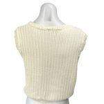 Pookie & Sebastian  Cream Knit Crochet Sleeveless Crop Sweater Vest Top Size L Photo 1