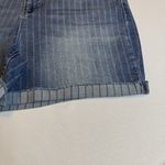 Nicole Miller  Womens Pinstripe Tribeca Rolled Cuff Mid Rise Denim Shorts Sz 16 # Photo 3