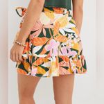 Aerie Floral Linen Blend Wrap Mini Skirt Multi Color, Sz M Photo 2