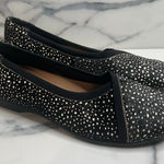 Clarks Women's Black White Cow Hair Leather Un Darcey Ease Ballet Shoes Sz 10 Photo 0