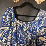 Nicole Miller  Blue Floral Top Size‎ Medium Photo 5