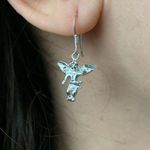 Cupid Or Cherub Angel Dangle Earrings 925 Sterling Silver Photo 5
