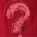 Desigual  Cabernet‎ Red Sleeveless Top Tee Sequins Question Mark Why? Size Large Photo 5