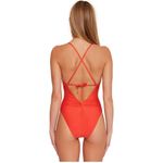 Trina Turk Monaco Twist-Back V-Neck Solid Red One Piece Swimsuit Size 6 Photo 1