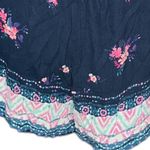 Mudd  Floral Short Sleeve Romper Navy Blue Pink Size Medium Photo 3