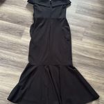 Betsy and Adam  Black Asymmetrical Ruffled Maxi Dress Strapless Women’s Gown Ruffle Photo 3