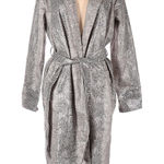 Good American Gray Animal Print Faux Leather Trench Coat Jacket - 2 (Medium) Photo 0