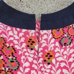 Tory Burch Womens Melanie Dress 2 Pink Linen Floral Sleeveless Gold Buttons Photo 4