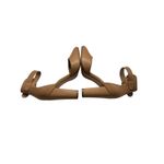 Idifu Nude Faux Leather Pointed Toe Chunky Heel Ankle Strap Pumps Size 7.5 Tan Photo 5