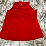 Outback Red Scarlet Silky Y2K Halter Top Sexy Keyhole Holiday Party Office Siren Photo 8