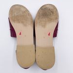 Journee Collection Helena Open Toe Flats Wine Maroon Laser Cut Women's Size 10 Photo 7