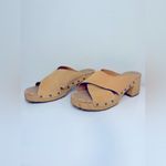 Kork-Ease  Tatum Yellow Mango Leather Platform Clog Slides Size 10 EUC Photo 2